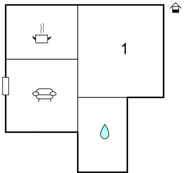 Wohnung 1 Schlafzimmer, mit Meerblick