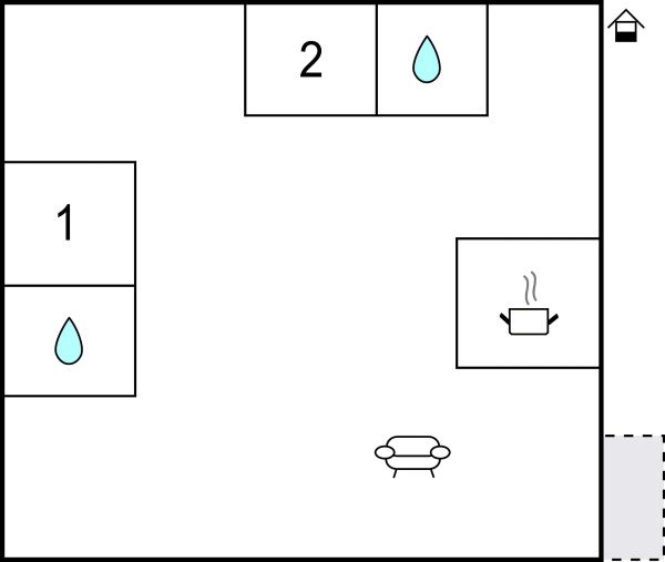 Appartamento 2 camere, con caminetto