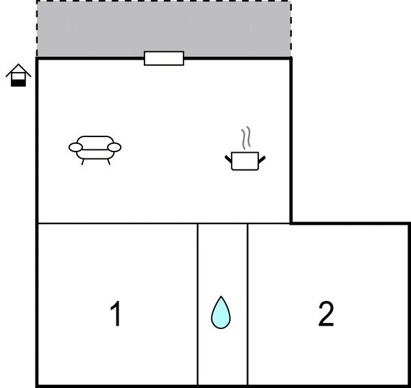 Appartamento 2 camere, con vista mare