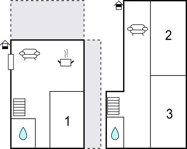 House 3 bedrooms, with pool