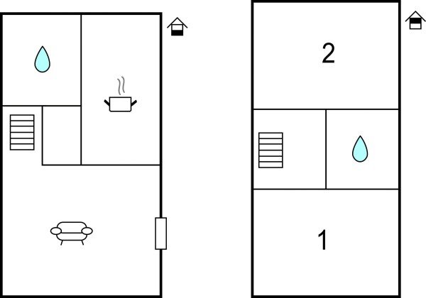 Ferienhaus 2 Schlafzimmer, mit Meerblick