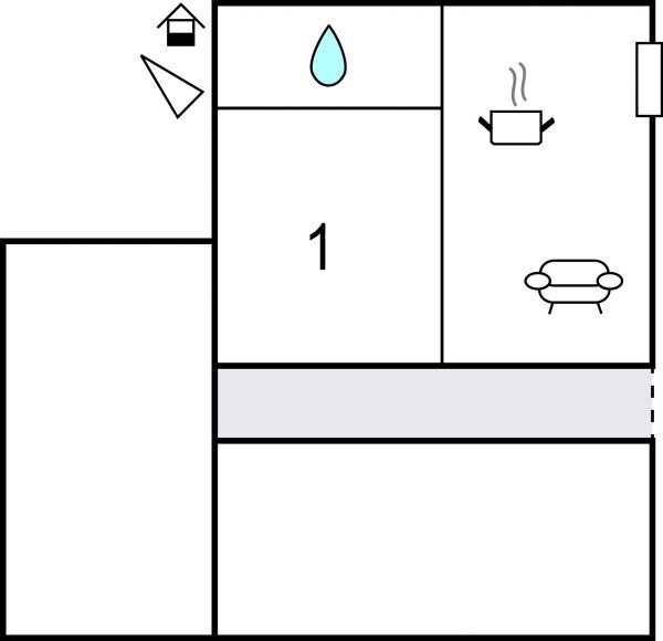 Wohnung 1 Schlafzimmer, mit Meerblick