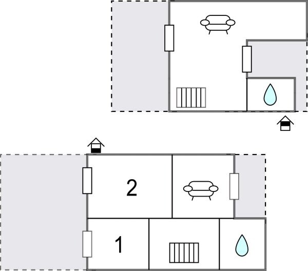 Casa 2 camere, con vista mare