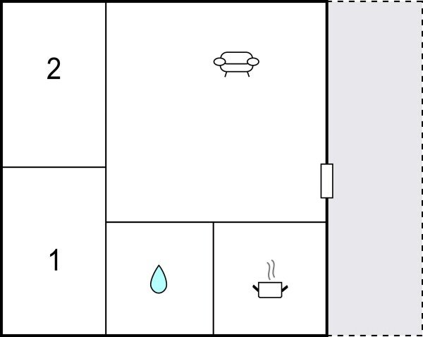 Ferienhaus 2 Schlafzimmer, mit Meerblick