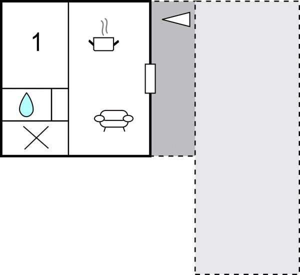 Casa 1 camera, con vista mare