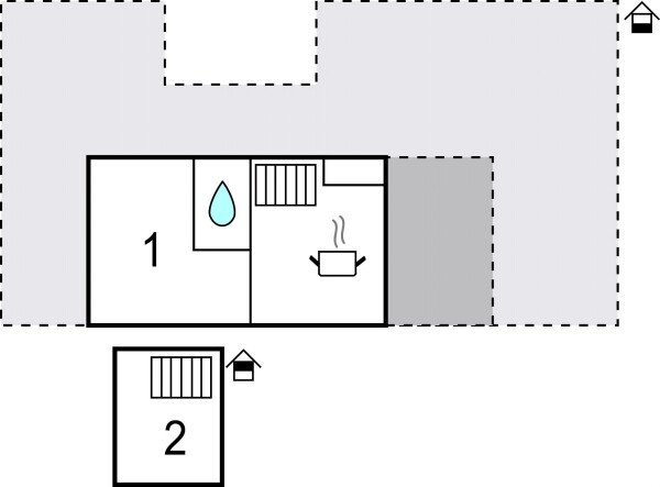 Casa 2 camere, con vista mare