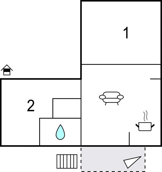 Appartement 2 slaapkamers, met open haard