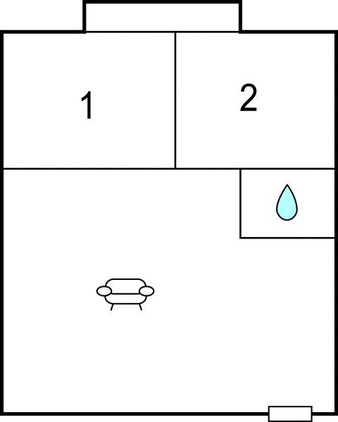 Appartamento 2 camere, con vista mare