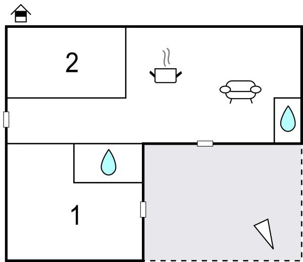 Appartement 2 chambres, avec climatisation