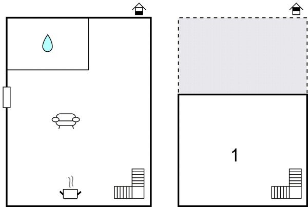 Ferienhaus 1 Schlafzimmer, mit WLAN