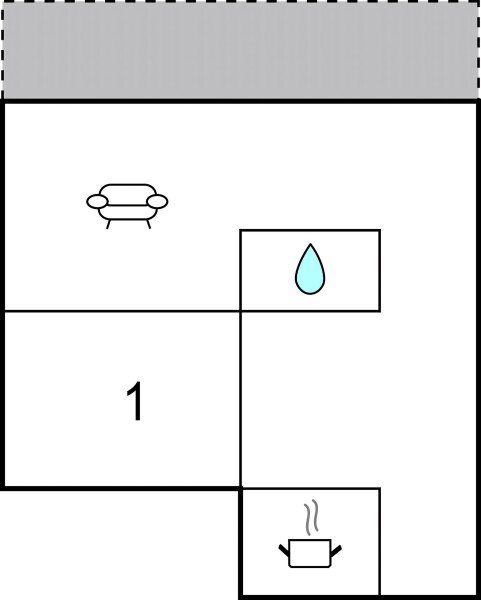 Wohnung 1 Schlafzimmer, mit Meerblick