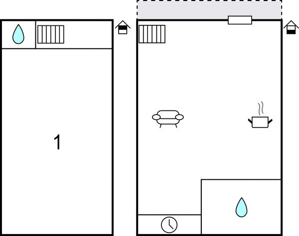 Casa 1 camera, con piscina