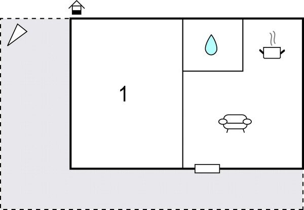 Ferienhaus 1 Schlafzimmer, mit Meerblick