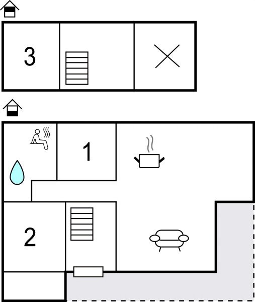 House 3 bedrooms, with sea view