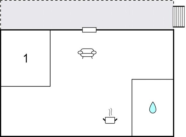 Ferienhaus 1 Schlafzimmer, mit Meerblick