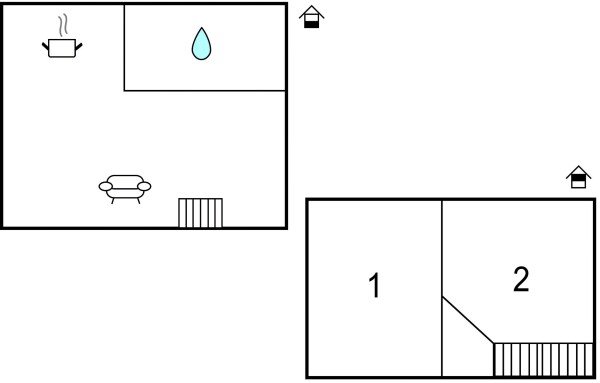 Ferienhaus 2 Schlafzimmer, mit Meerblick