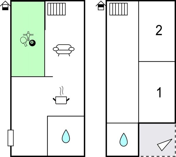 Ferienhaus 2 Schlafzimmer, mit Garten