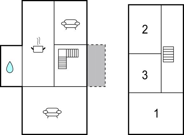 House 3 bedrooms, with fireplace