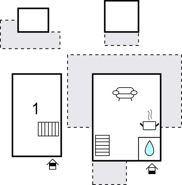 House 2 bedrooms, with sea view