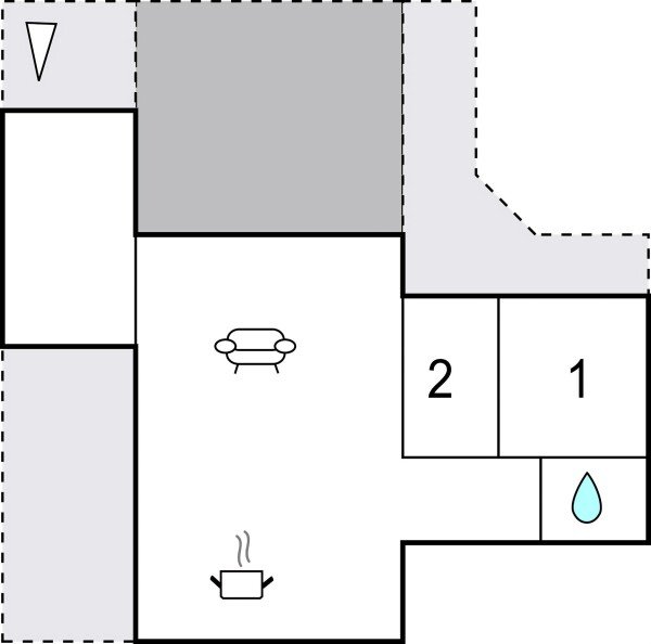 House 2 bedrooms, with sea view