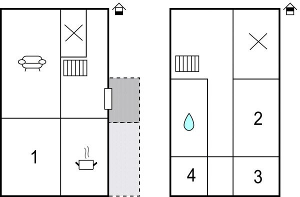 House 3 bedrooms, with sea view
