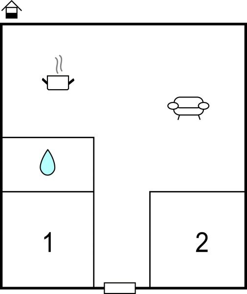 House 2 bedrooms, with fireplace