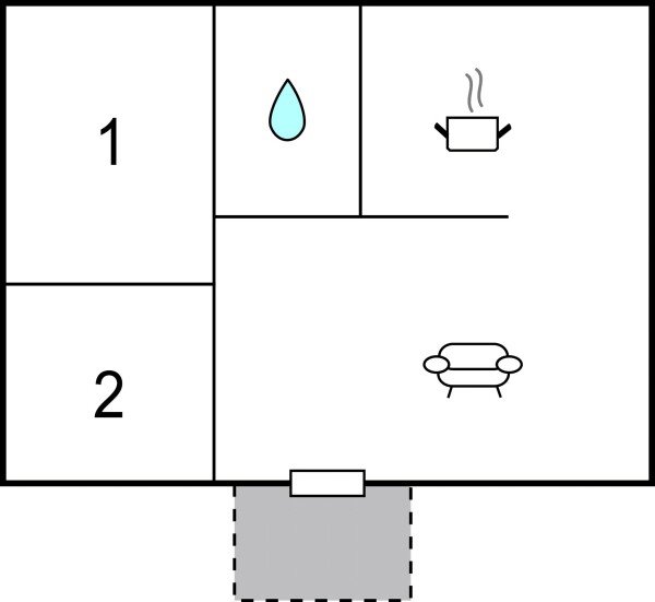 Maison confortable, 2 chambres, avec cheminée