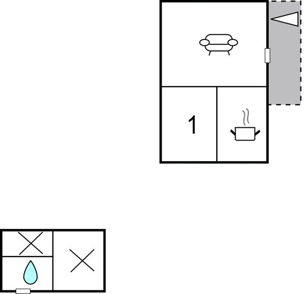 House 1 bedroom, with sea view