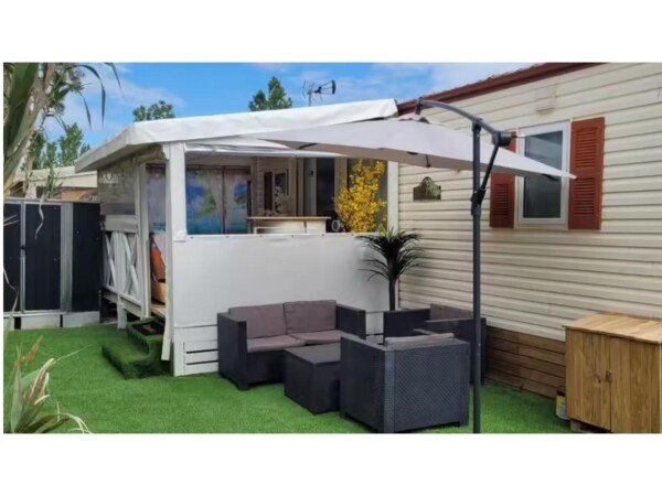 Mobil home 2 chambres, avec jardin