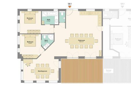 Bed and breakfast 2 bedrooms, with pool