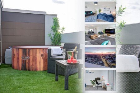 Appartement design, 3 chambres, avec jacuzzi