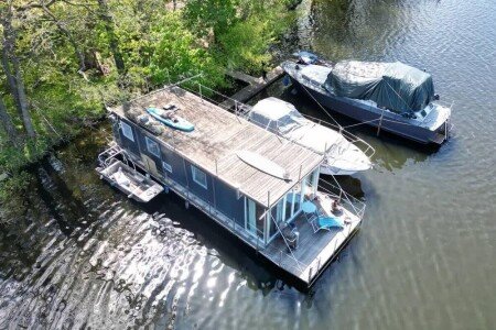 Bateau 1 chambre, avec cheminée