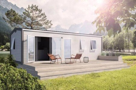 Mobil home design, 3 chambres, avec piscine