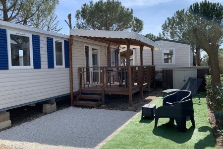 Mobil home 3 chambres, avec piscine