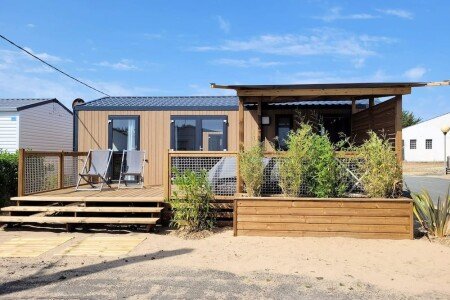 Mobil home 3 chambres, avec piscine