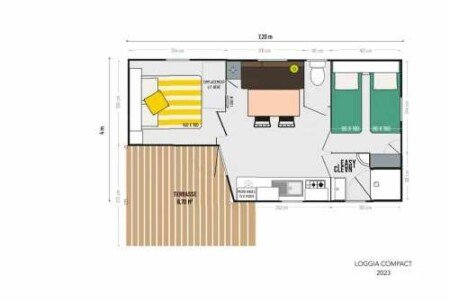 Mobil home de charme, 2 chambres, avec climatisation