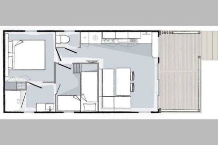 Mobil home 2 chambres, avec climatisation