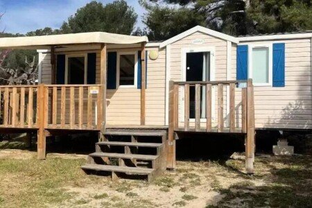 Mobil home 3 chambres, avec piscine