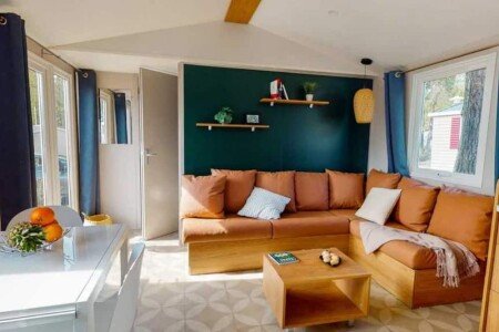 Mobil home design, 3 chambres, avec piscine