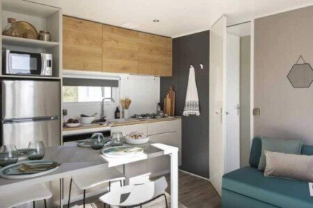 Mobil home 3 chambres, avec piscine