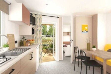 Mobil home 2 chambres, avec piscine