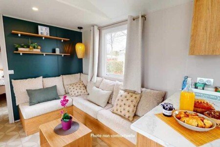 Mobil home de charme, 2 chambres, avec piscine