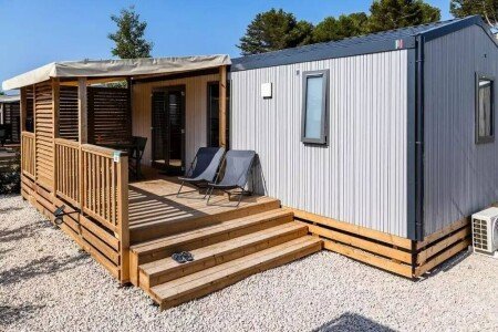 Mobil home authentique, 2 chambres, avec climatisation