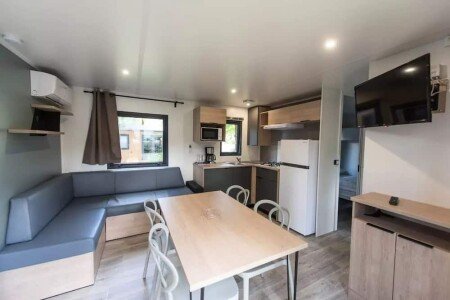 Mobil home chic, 3 chambres, avec climatisation