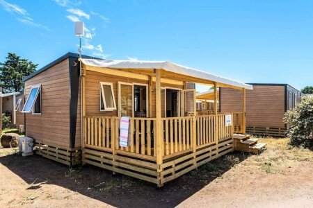 Mobil home chic, 2 chambres, avec piscine