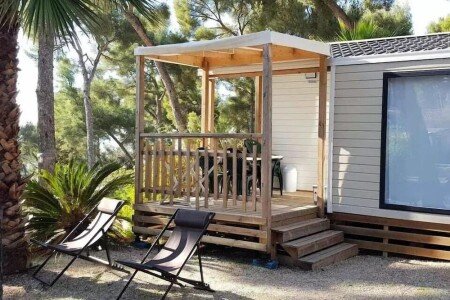 Mobil home authentique, 2 chambres, avec climatisation