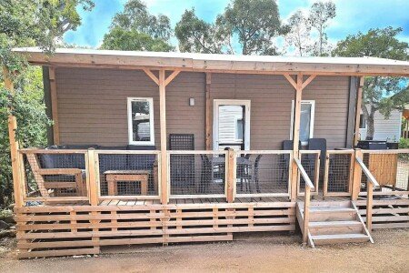 Mobil home 4 chambres, avec piscine