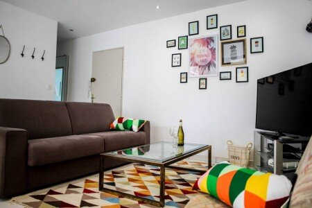 Appartement design, 2 chambres, avec salle de sport