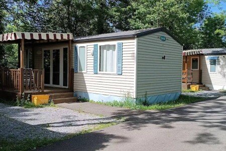 Mobil home chic, 3 chambres, avec piscine