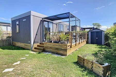 Mobil home chic, 2 chambres, avec piscine